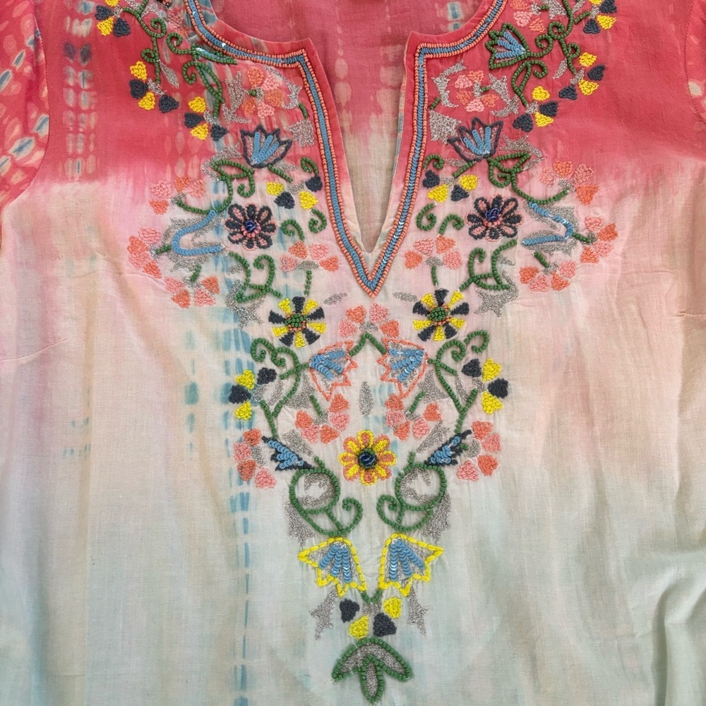 SUNDANCE ‘Dreaming in Color’ Embroidered Beaded Swim/Beach Cover Up Dress (M) - Picture 8 of 9